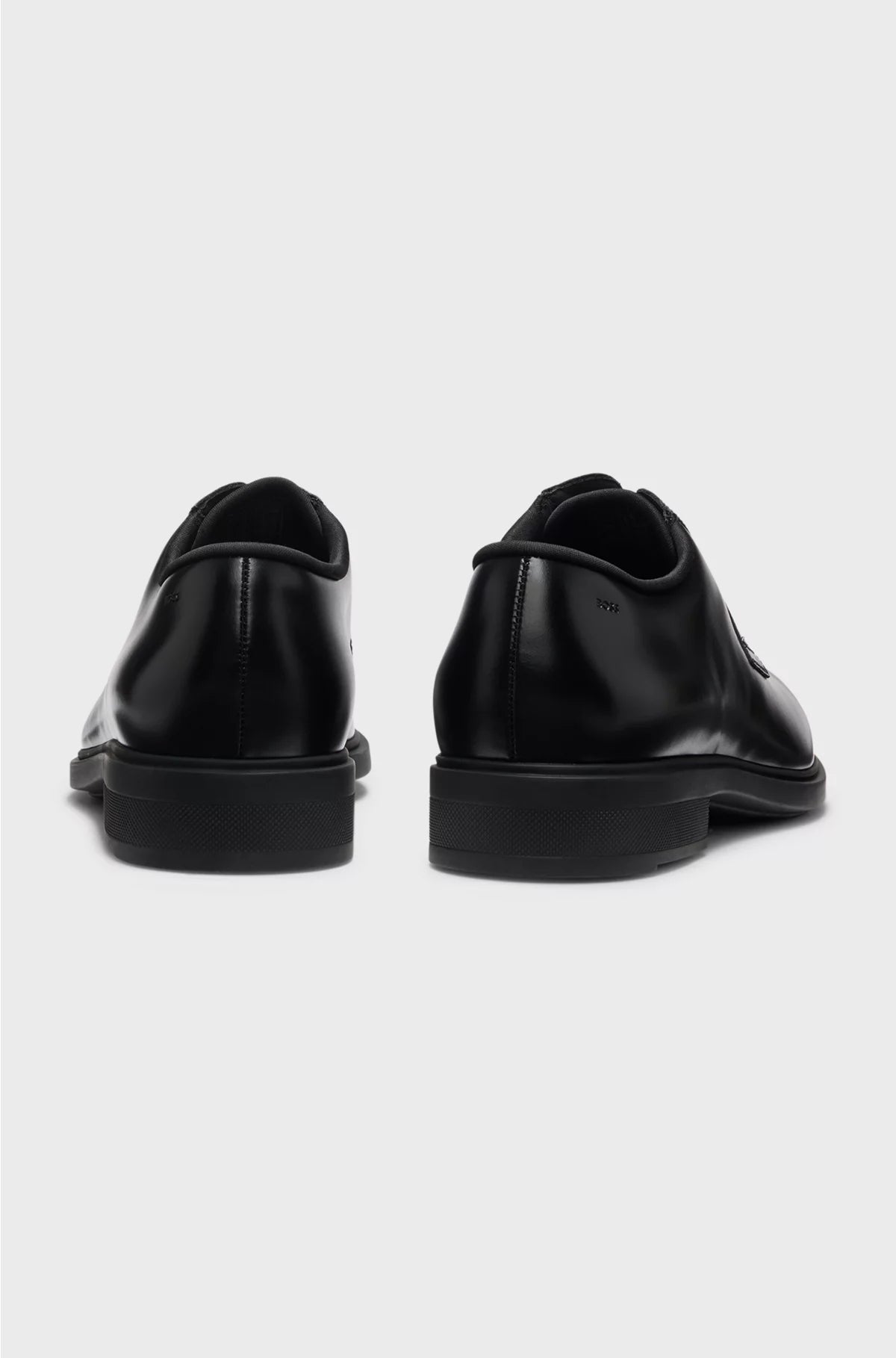 ITALIAN-MADE LEATHER DERBY SHOES WITH PIPED TRIMS