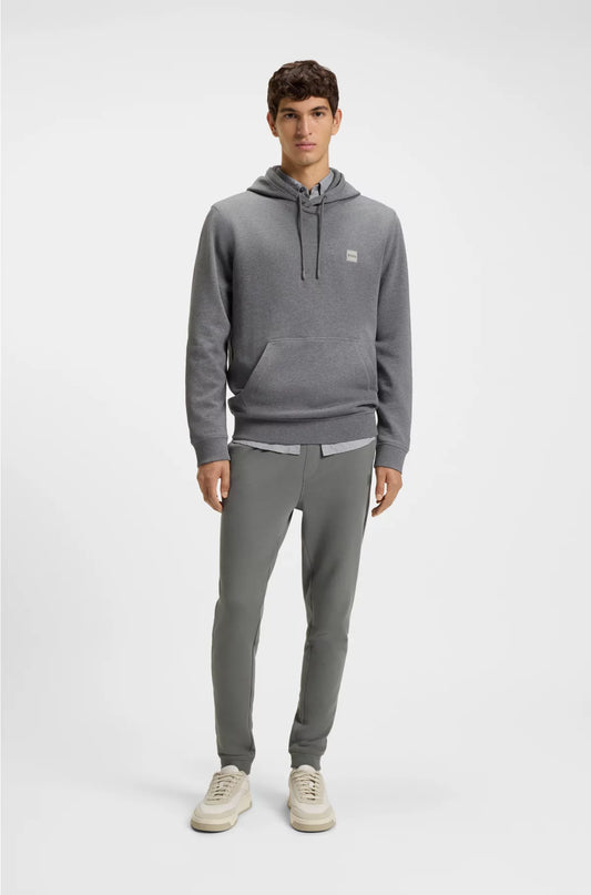 COTTON-TERRY TRACKSUIT BOTTOMS WITH LOGO PATCH
