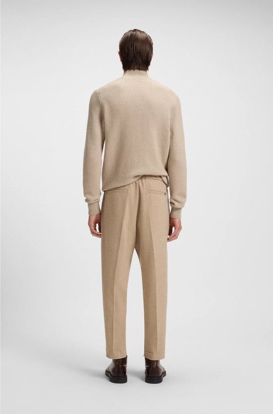 TAPERED-FIT TROUSERS IN STRETCH FLANNEL