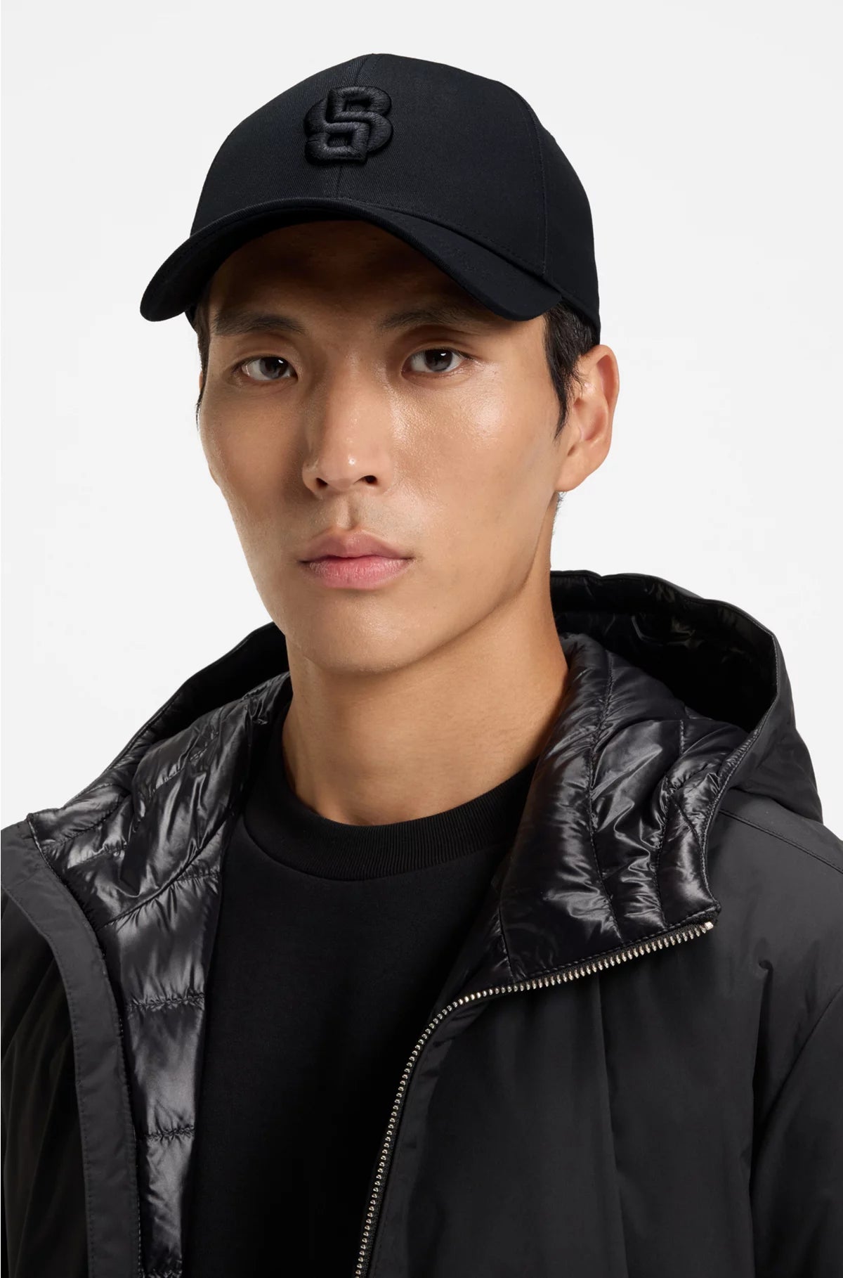 COTTON-TWILL CAP WITH EMBROIDERED DOUBLE B MONOGRAM