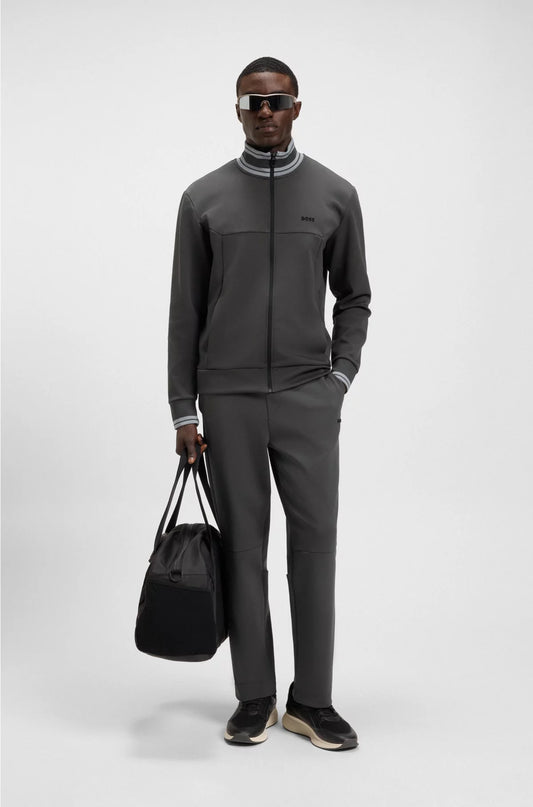 COTTON-BLEND TRACKSUIT BOTTOMS WITH STRIPED WAISTBAND