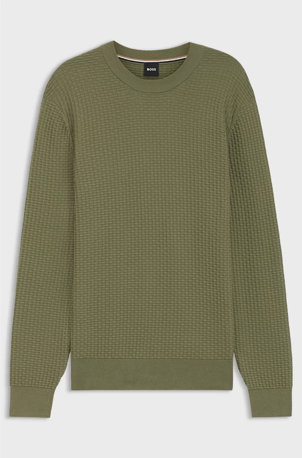 COTTON SWEATER WITH KNITTED STRUCTURE