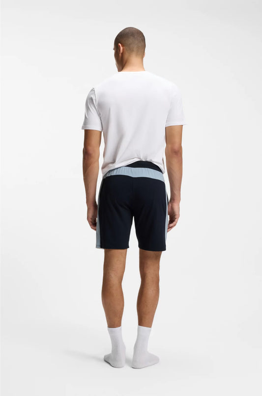 COTTON-BLEND PYJAMA SHORTS WITH CONTRAST PANELS