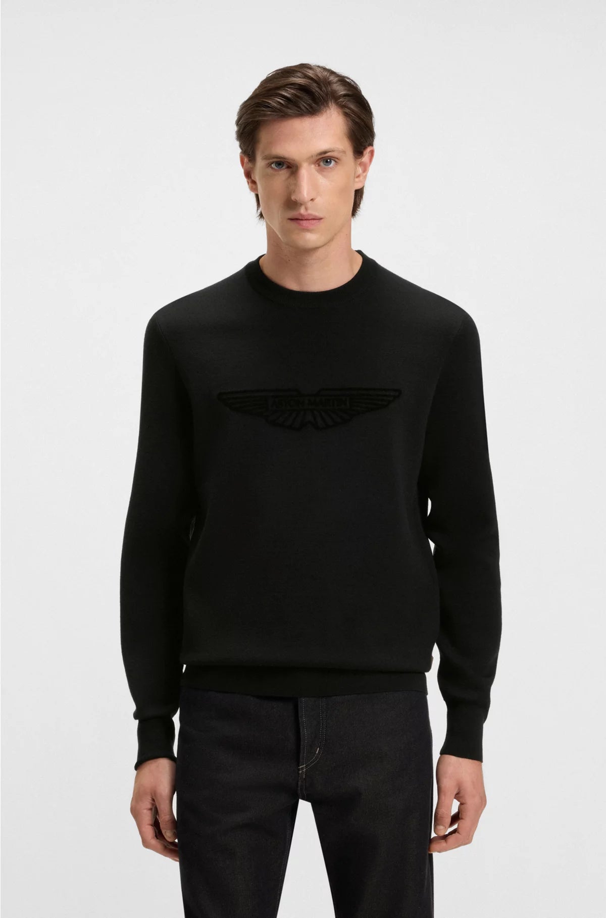WOOL SWEATER WITH EMBROIDERED LOGO