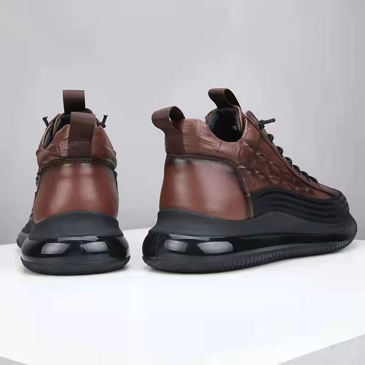 Men’s Casual Cowhide Leather Air Cushion Shoes – Comfortable Everyday Walking Sneakers