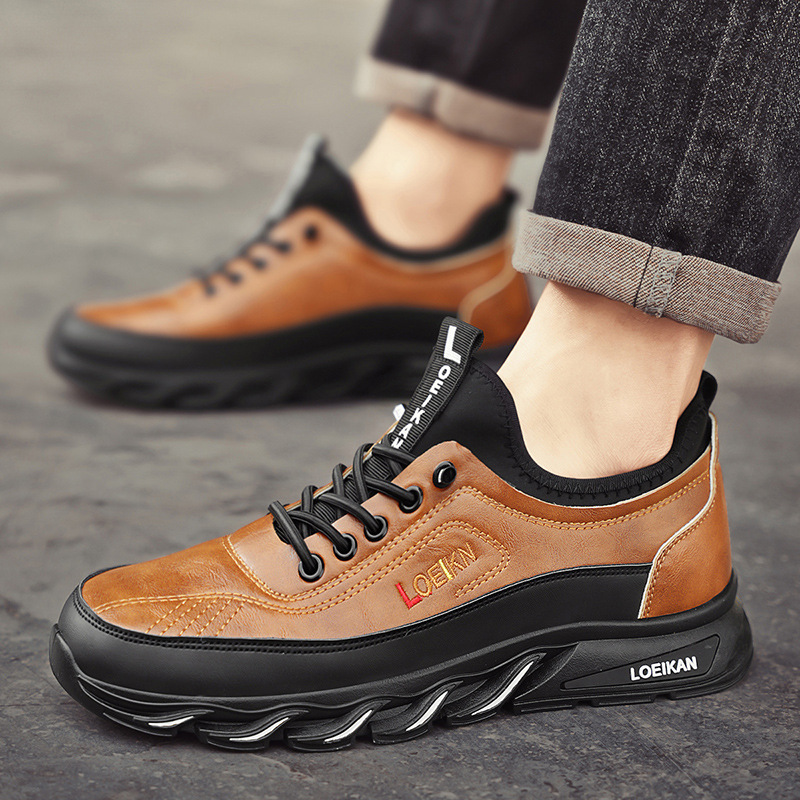Men's Casual Fashion Orthopedic Hiking Shoes – Anti-Puncture, Anti-Collision, Non-Slip Arch Support  Leather Outdoor Sports Shoes for All-Terrain Performance