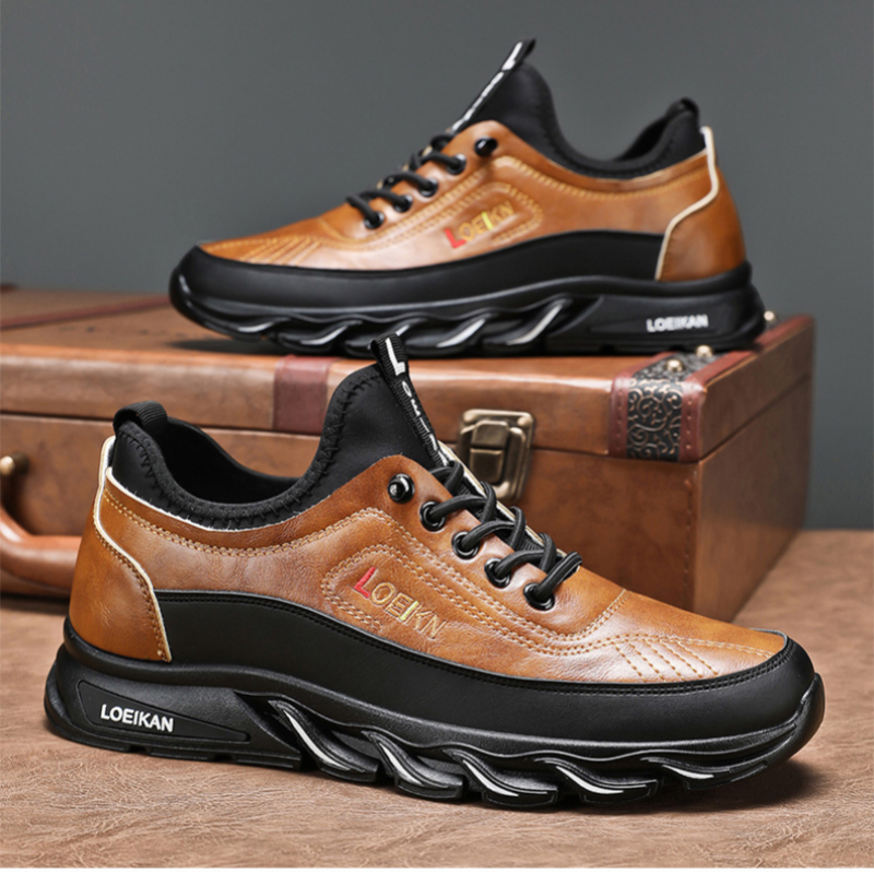 Men's Casual Fashion Orthopedic Hiking Shoes – Anti-Puncture, Anti-Collision, Non-Slip Arch Support  Leather Outdoor Sports Shoes for All-Terrain Performance
