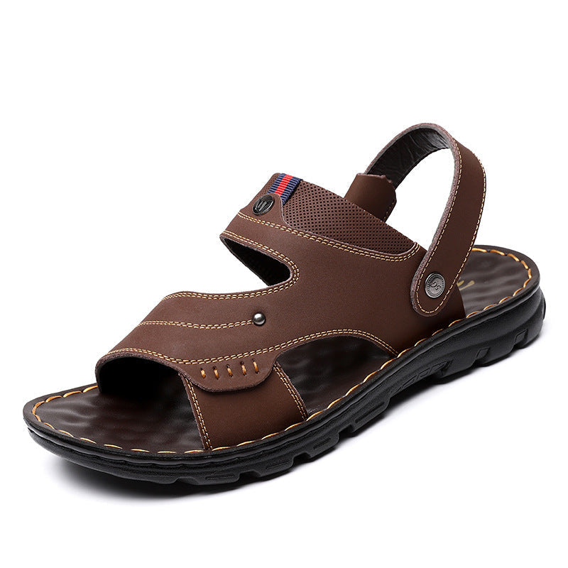 Men's Premium Leather Two-Way Sandals - Orthopedic Walking Shoes