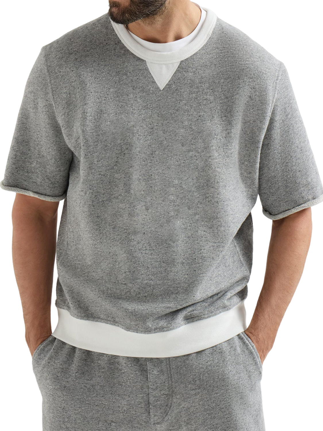 Men's French-style Terry Cloth Athletic T-shirt