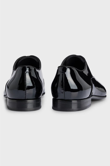 PATENT LEATHER OXFORD SHOES WITH A POINTED SHAPE