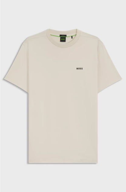 STRETCH-COTTON T-SHIRT WITH CONTRAST LOGO
