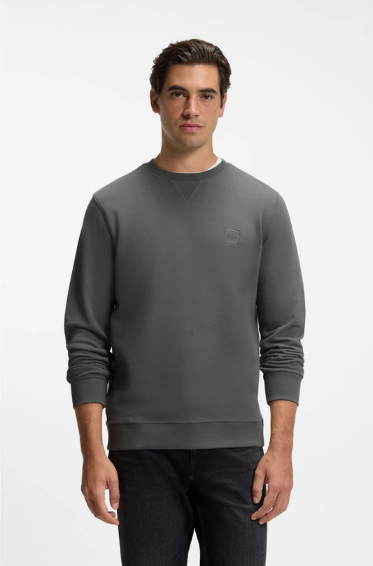COTTON-TERRY SWEATSHIRT WITH LOGO PATCH