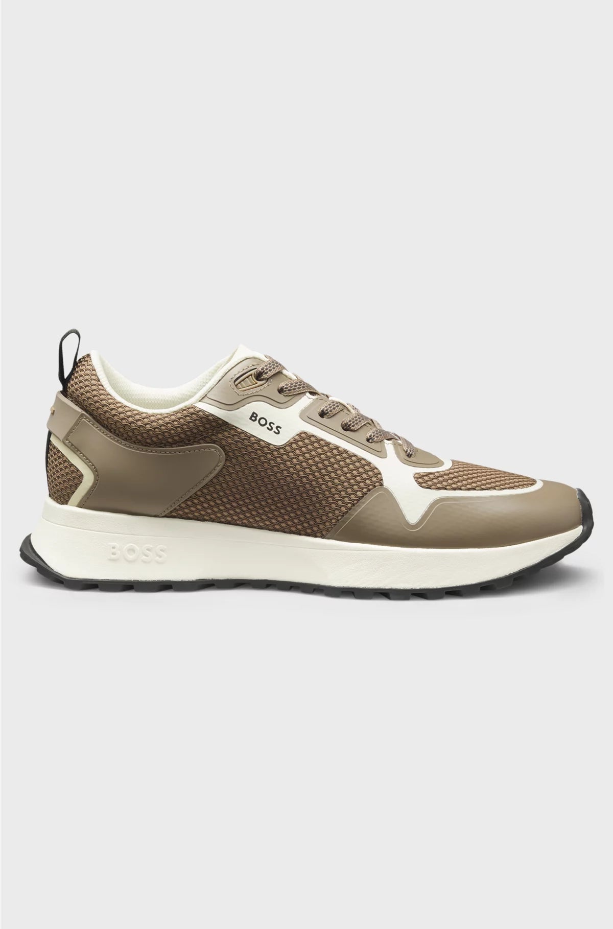 MIXED-MATERIAL TRAINERS WITH MESH DETAILS AND BRANDING