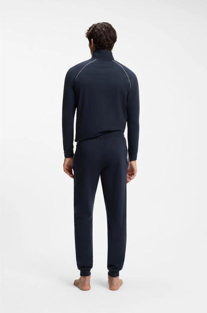 STRETCH-COTTON TRACKSUIT BOTTOMS WITH EMBROIDERED LOGO