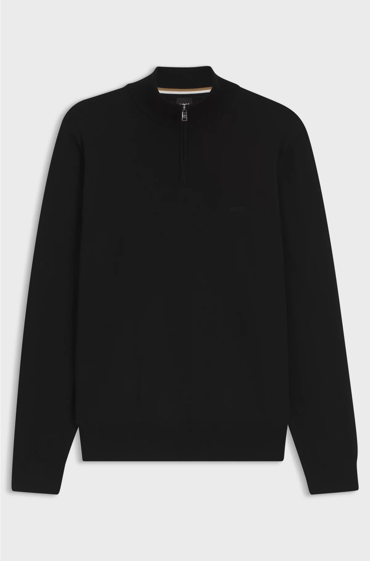 KNITTED-COTTON SWEATER WITH QUARTER ZIP