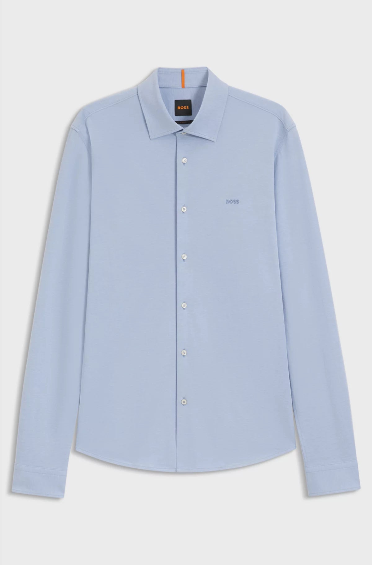 SLIM-FIT SHIRT IN MELANGE COTTON PIQUE