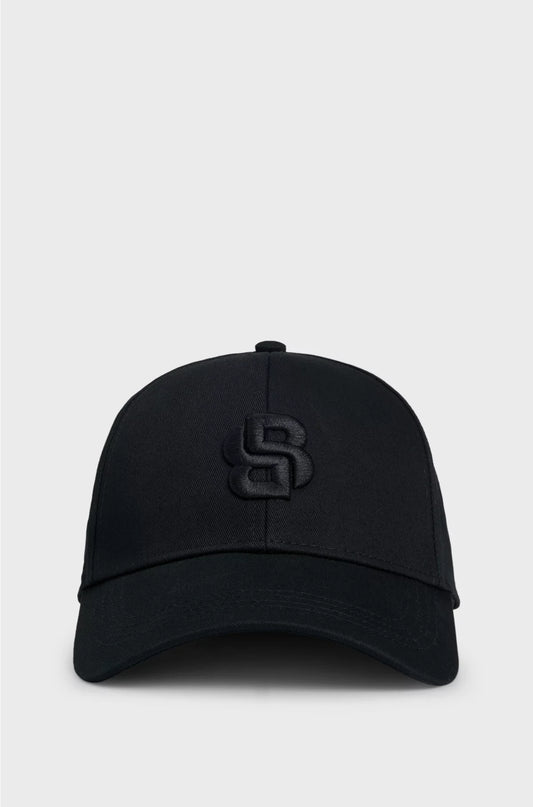 COTTON-TWILL CAP WITH EMBROIDERED DOUBLE B MONOGRAM