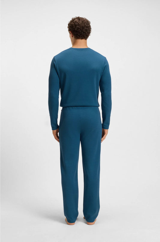 COTTON-BLEND PYJAMA BOTTOMS WITH EMBROIDERED LOGO