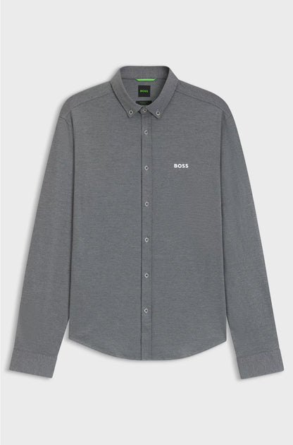 REGULAR-FIT SHIRT IN CREASE-RESISTANT COTTON JERSEY