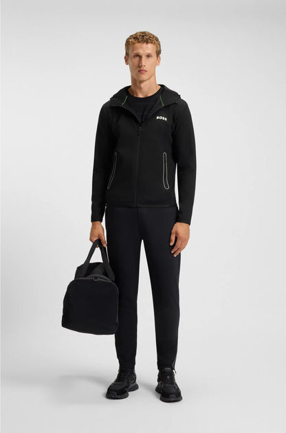 ACTIVE STRETCH-GABARDINE ZIP-UP HOODIE WITH THERMOREGULATING TECHNOLOGY