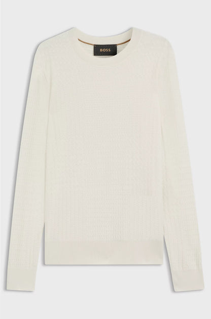 SILK SWEATER WITH PRINCE OF WALES CHECK STRUCTURE