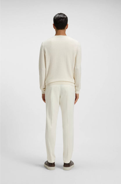 SILK SWEATER WITH PRINCE OF WALES CHECK STRUCTURE