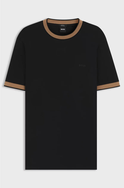 MERCERISED-COTTON SLIM-FIT T-SHIRT WITH CONTRAST TRIMS