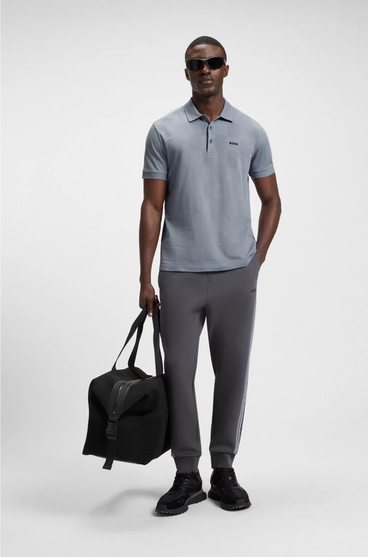 COTTON POLO SHIRT WITH JACQUARD BODY-MAPPING