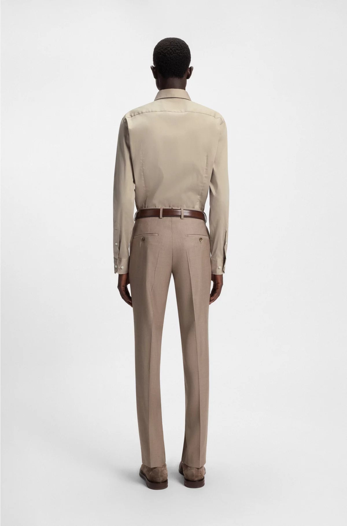 SLIM-FIT SHIRT IN ITALIAN-MADE COTTON-BLEND POPLIN