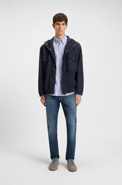 REGULAR-FIT SHIRT IN STRIPED STRETCH COTTON