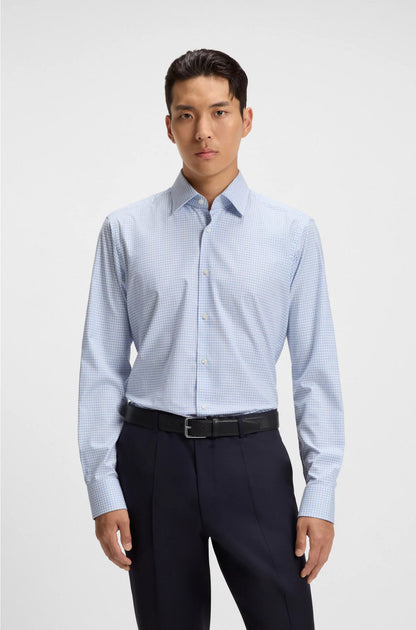 REGULAR-FIT SHIRT IN EASY-IRON STRETCH-COTTON TWILL
