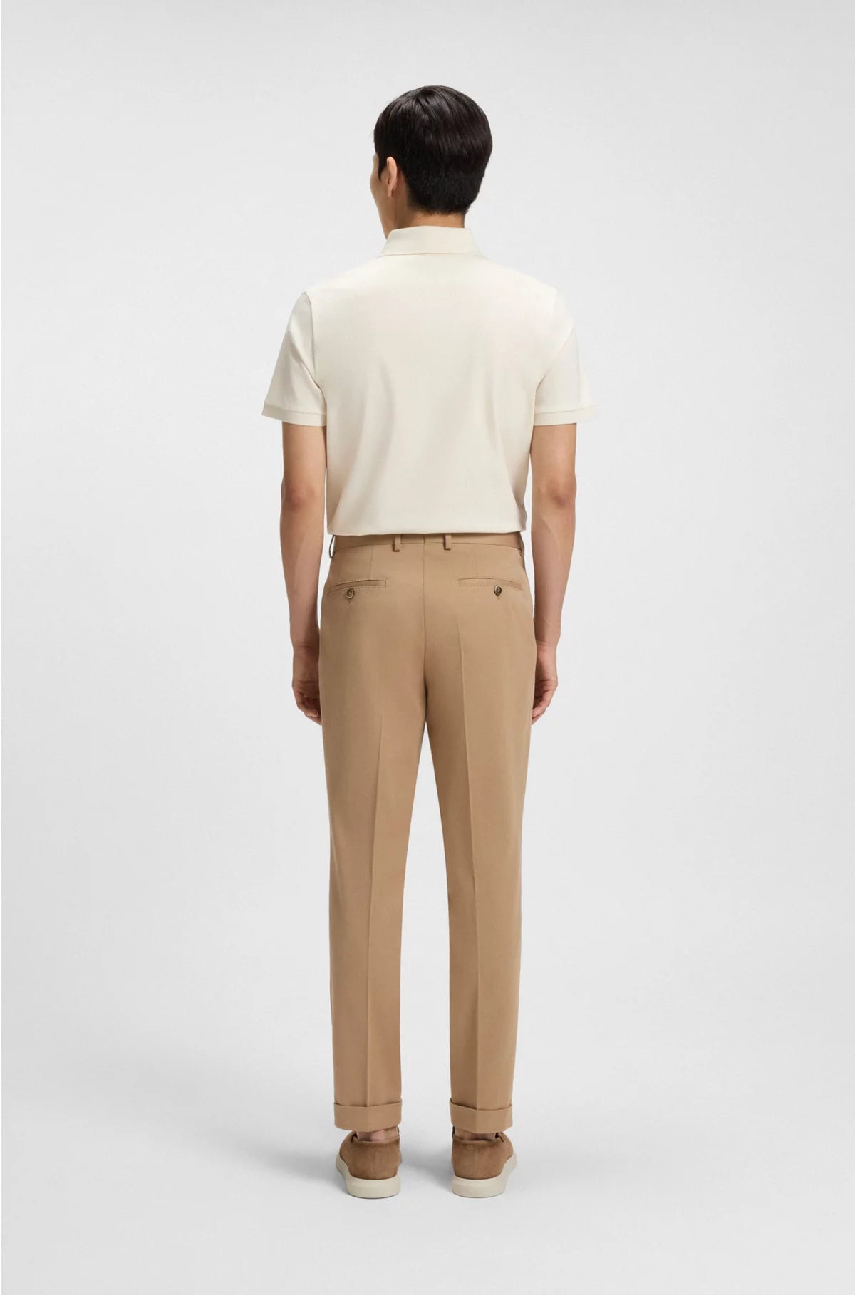 RELAXED-FIT TROUSERS IN COTTON-BLEND TWILL
