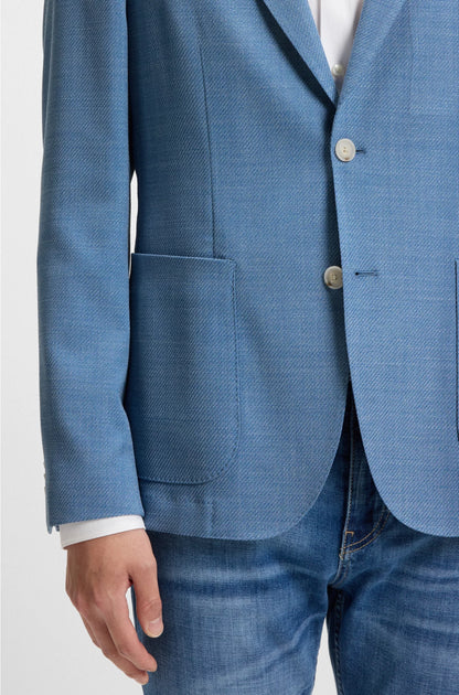 SLIM-FIT BLAZER INMICRO-PATTERNED COMFORT-STRETCH CLOTH