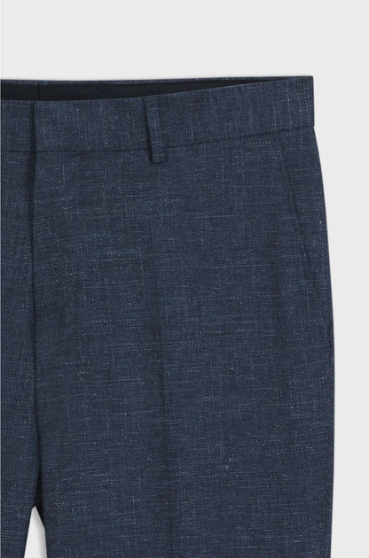 SLIM-FIT TROUSERS IN PATTERNED STRETCH FABRIC