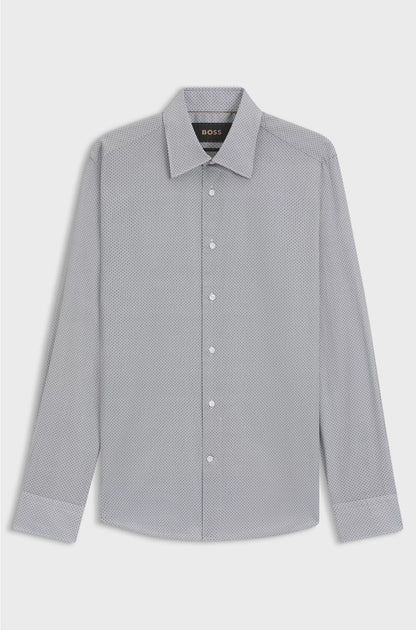 SLIM-FIT SHIRT IN PRINTED ITALIAN-MADE COTTON POPLIN