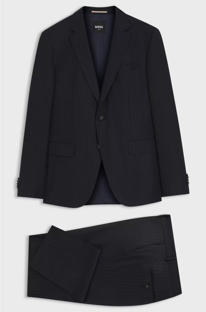 SLIM-FIT SUIT IN STRIPED VIRGIN WOOL
