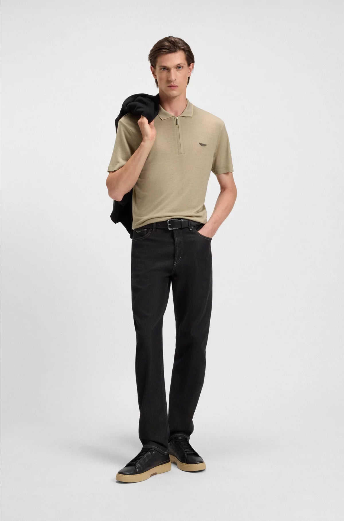POLO SHIRT WITH NUBUCK LOGO
