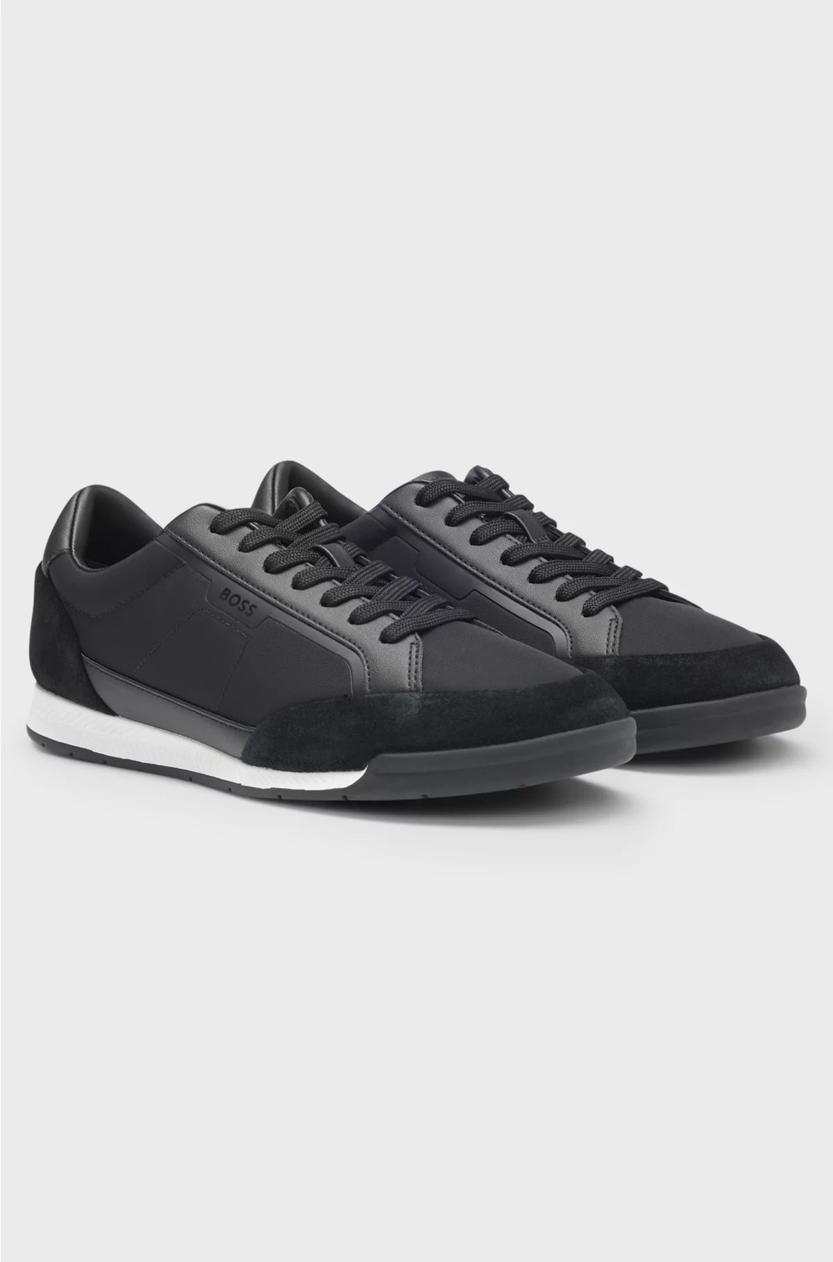 LOW-TOP TRAINERS WITH SUEDE AND FAUX LEATHER
