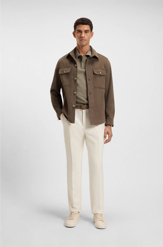 COTTON POLO SHIRT WITH HERRINGBONE STRUCTURE