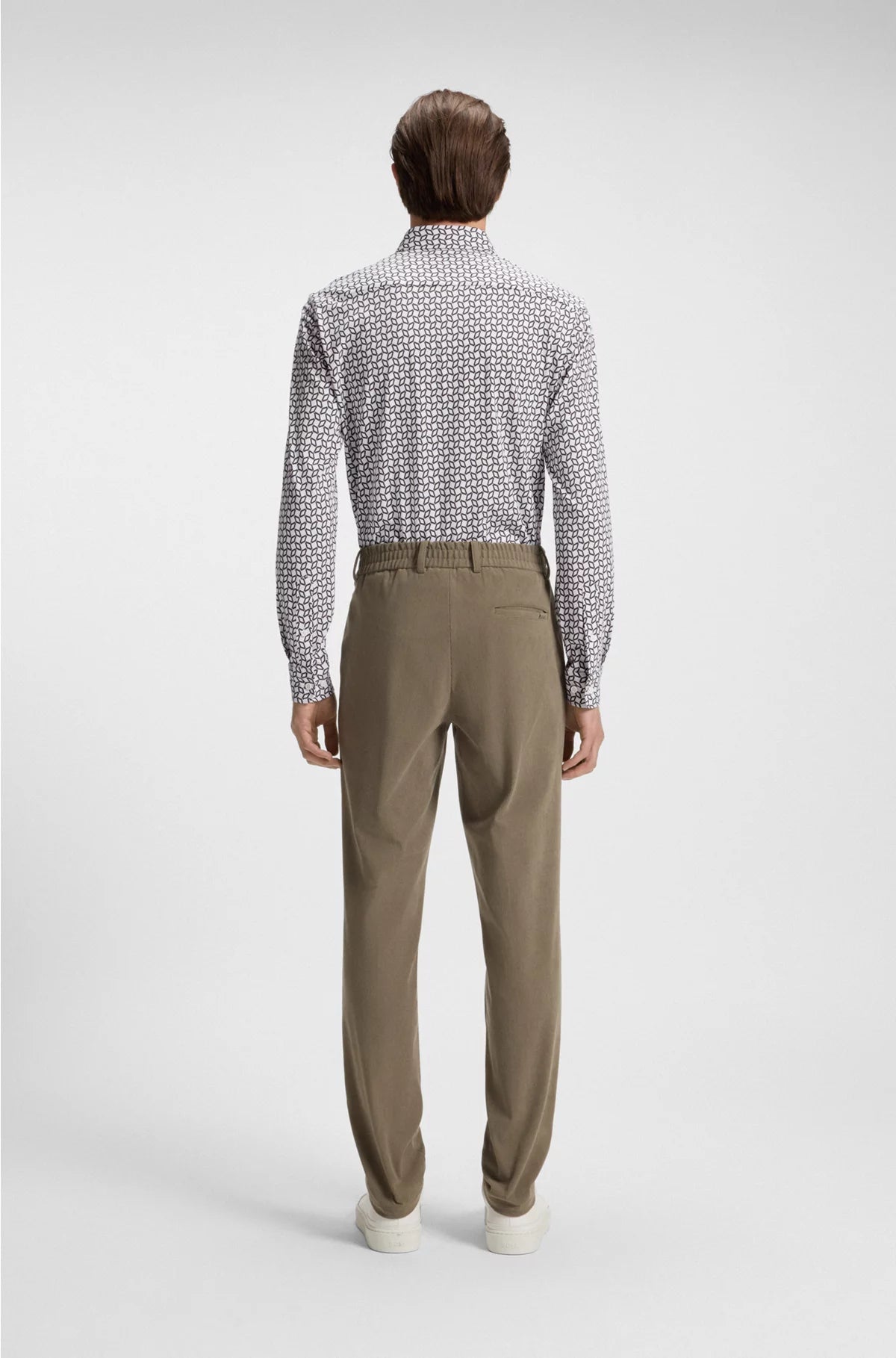 SLIM-FIT SHIRT IN A PRINTED COTTON BLEND