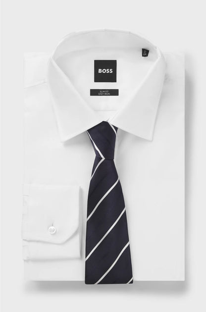 TIE WITH DIAGONAL STRIPE IN SILK BLEND