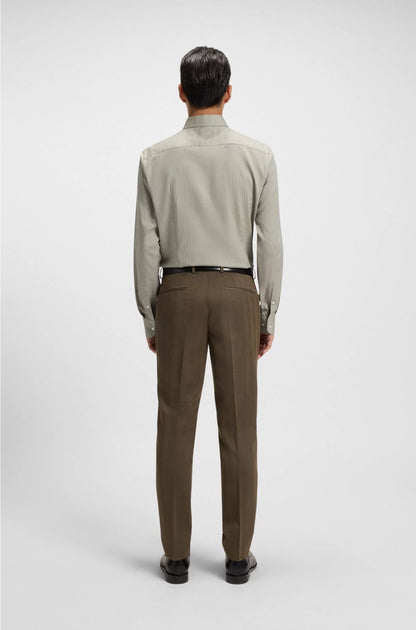 SLIM-FIT SHIRT IN HERRINGBONE TWILL