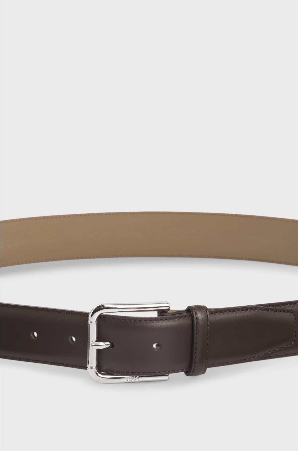 ITALIAN-MADE LEATHER BELT WITH LOGO BUCKLE