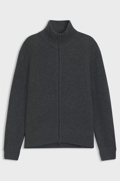 ZIP-UP CARDIGAN IN WOOL AND CASHMERE