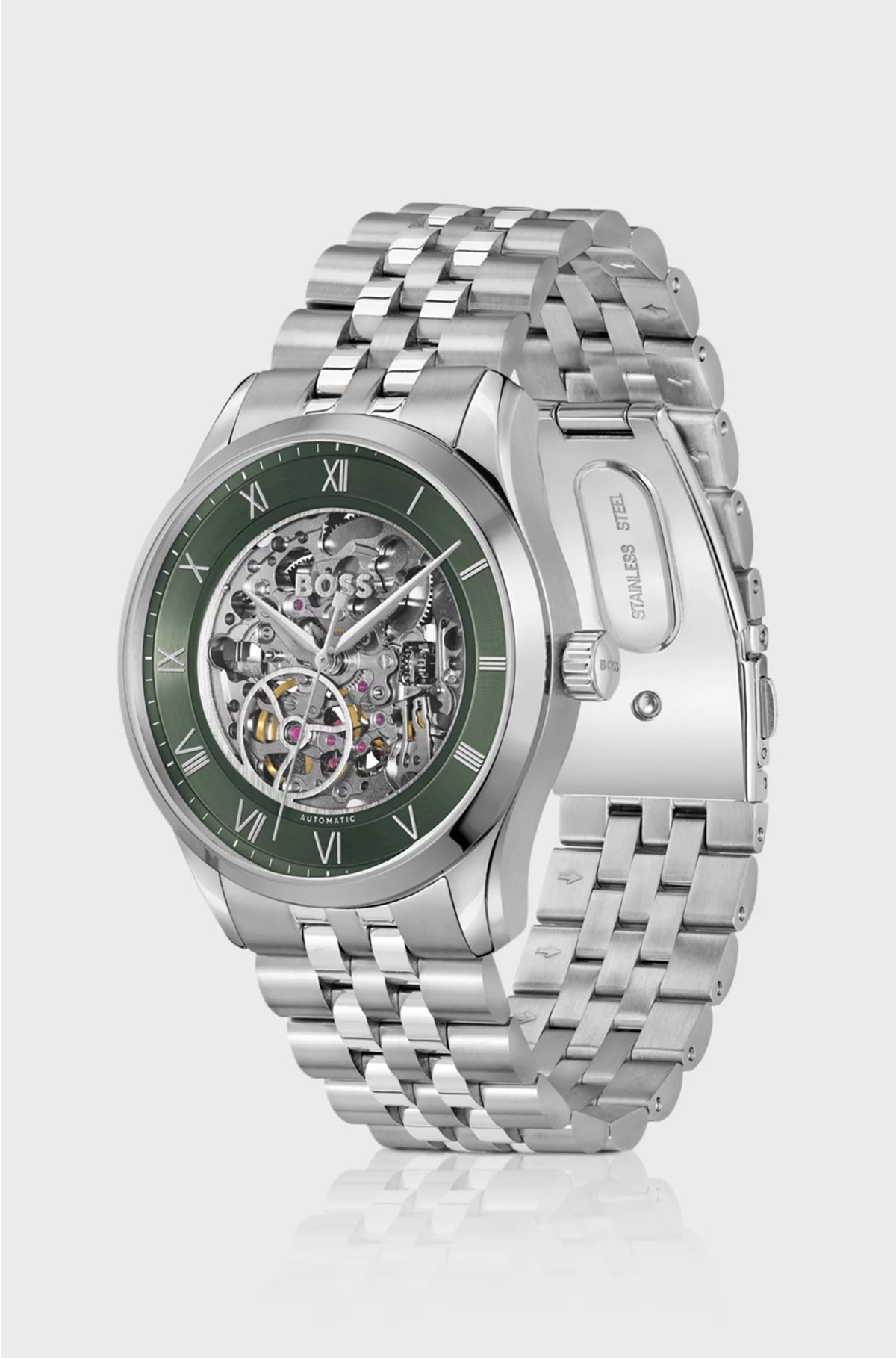 PRINCIPLE STAINLESS-STEEL AUTOMATIC WATCH WITH SKELETON DIAL