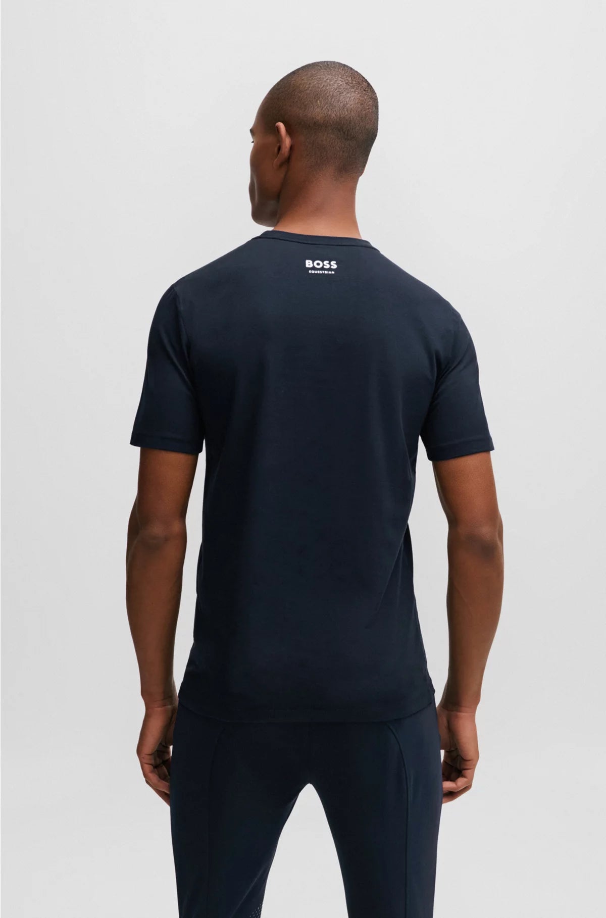 EQUESTRIAN SHORT-SLEEVED STRETCH-COTTON T-SHIRT WITH LOGO