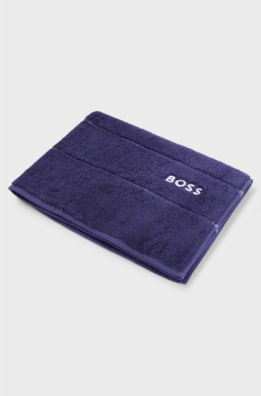 COTTON BATH MAT WITH CONTRAST LOGO EMBROIDERY