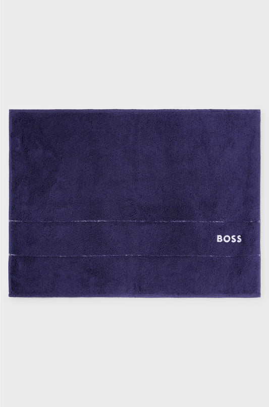 COTTON BATH MAT WITH CONTRAST LOGO EMBROIDERY