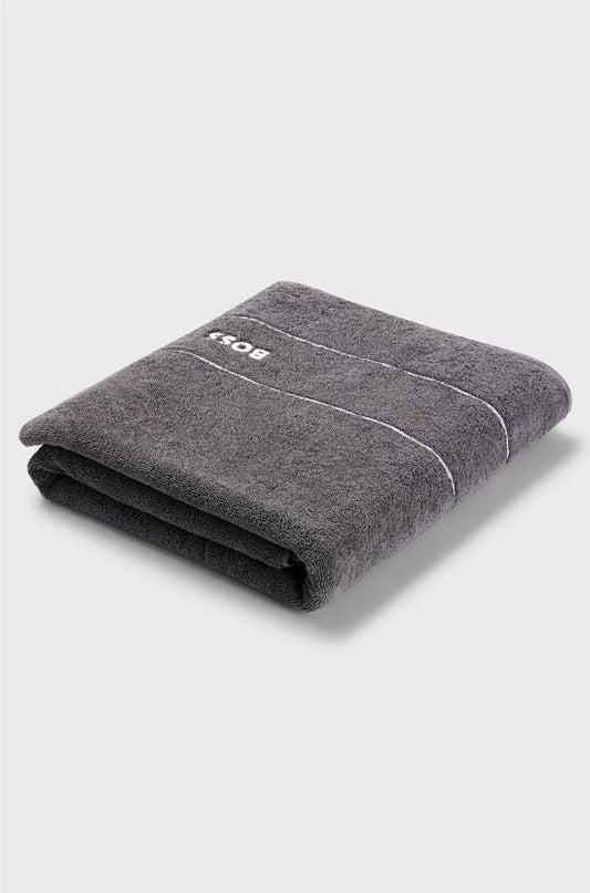 COTTON BATH SHEET WITH WHITE LOGO EMBROIDERY