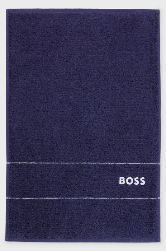 COTTON GUEST TOWEL WITH WHITE LOGO EMBROIDERY